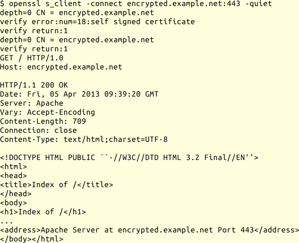 HTTPS-Anfrage mit OpenSSL